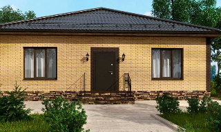 Проекты одноэтажных домов из кирпича | Строй-Чбр - Чебаркуль от 3585 рублей