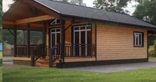 Проект одноэтажного дома из бруса с террасой - Строительство в Чебаркуле от Строй-Чбр от 133146 руб.